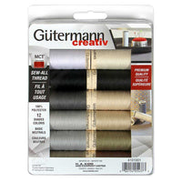 GUTERMANN Ensemble de 12 mcx de fil pour tout coudre 100m - couleurs neutres